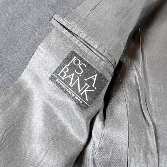 Jos A Banks Jacket Sport Coat Gray 100% Wool Blazer 41L - Picture 11 of 11